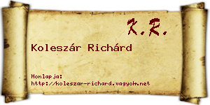 Koleszár Richárd névjegykártya