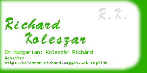 richard koleszar business card