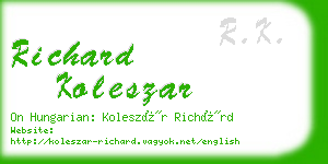 richard koleszar business card